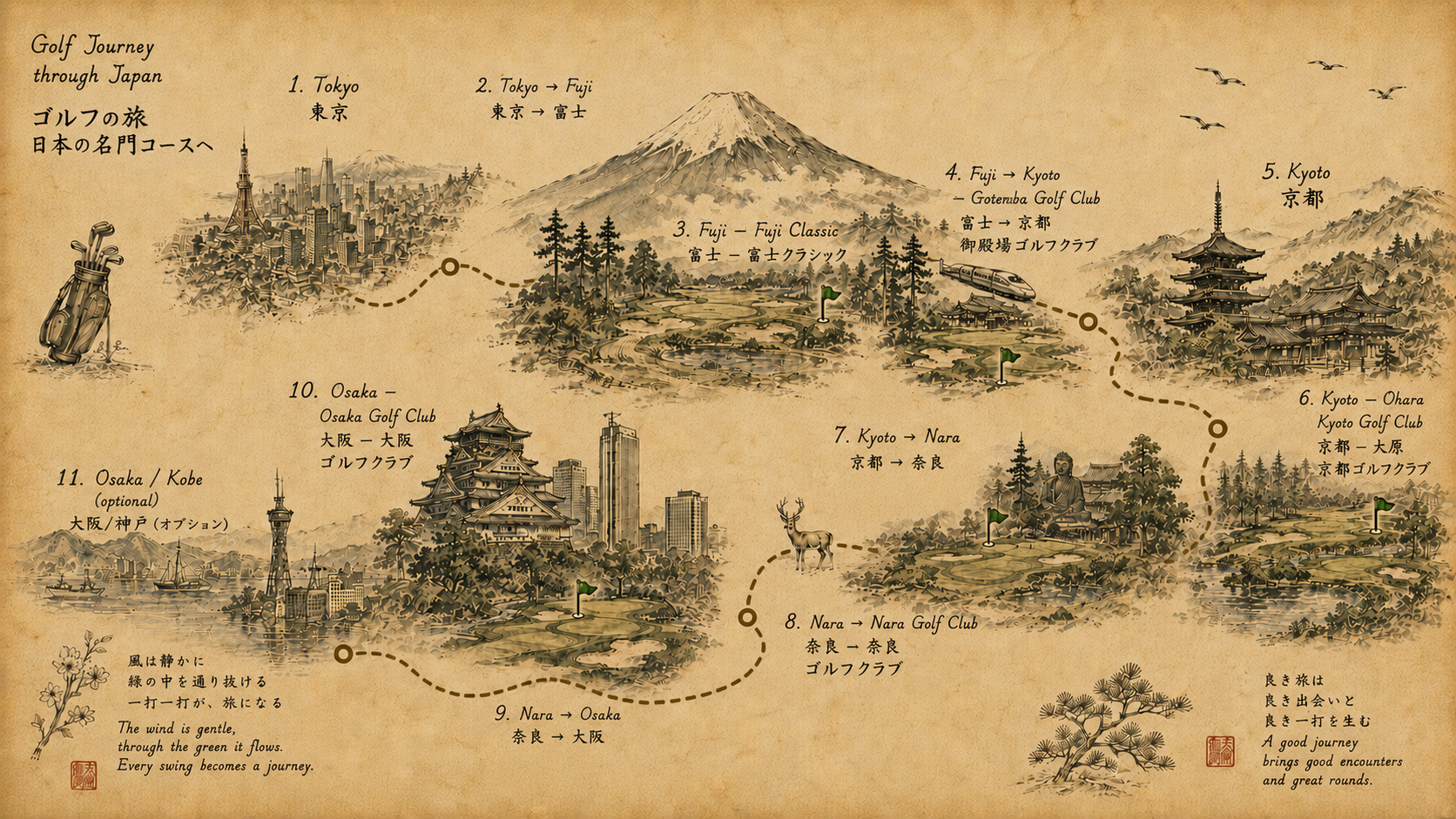 Japan Golf Journey Map