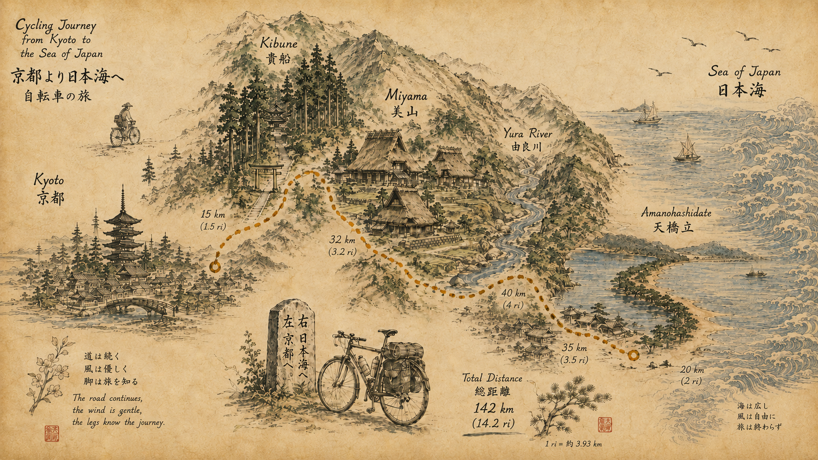 Mapa del recorrido — Japan Bike Journey